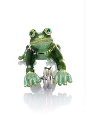 Frosch beim Training mit Ab-Roller Schmuckkästchen