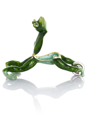 Frosch beim Training mit Ab-Roller Schmuckkästchen