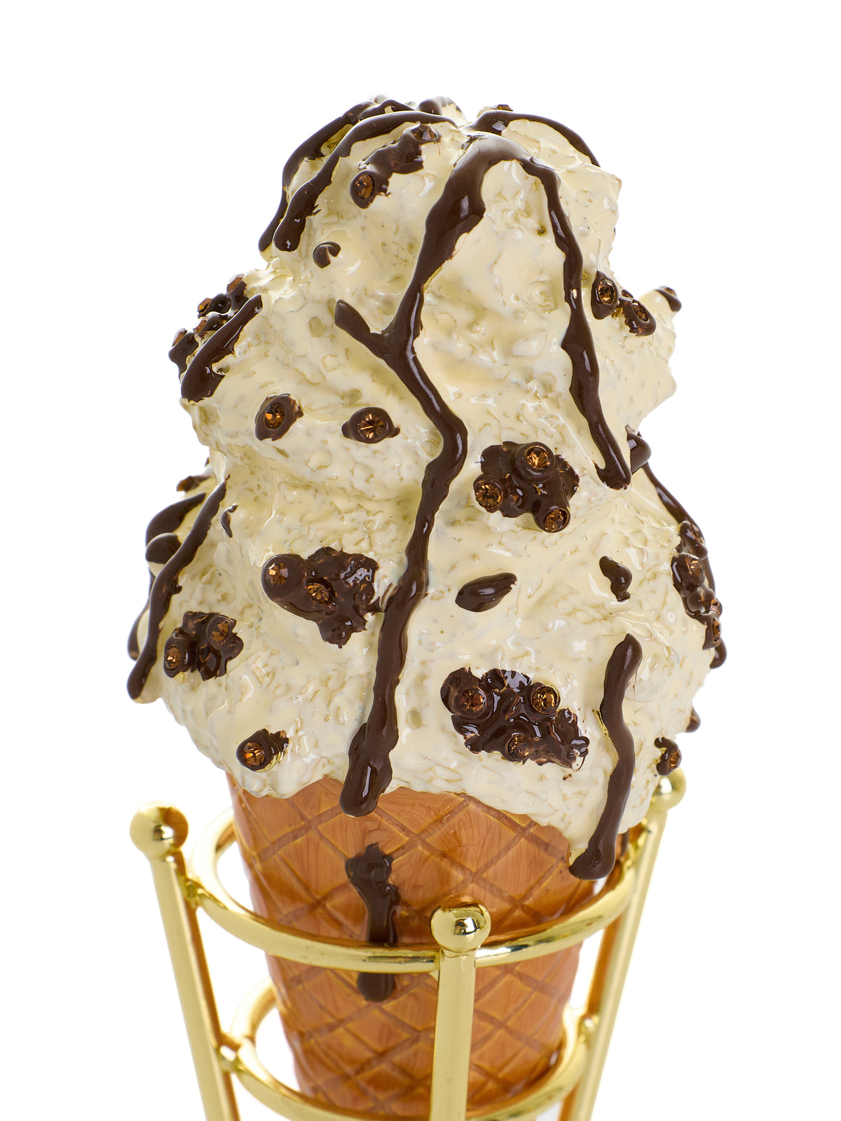 Boîte à bijoux Cornet de Glace Cookies & Cream au Chocolat Noir Fondu