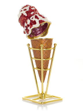 Erdbeer-Vanille-Eis am Stiel Schmuckkästchen