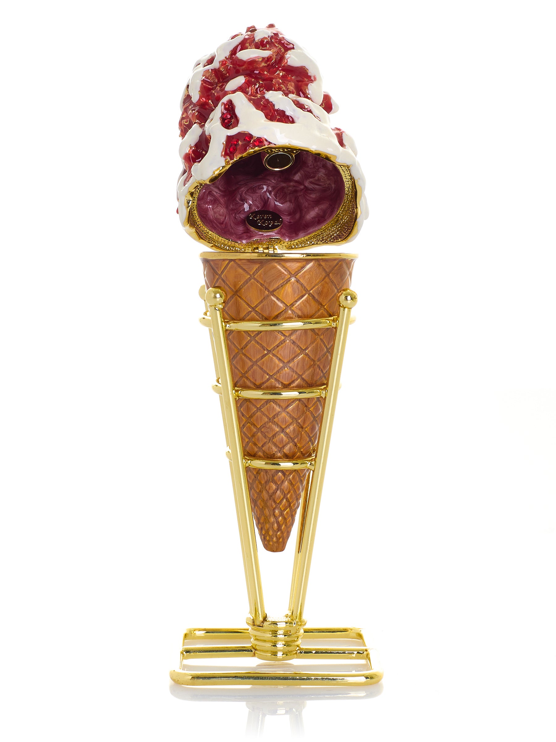 Erdbeer-Vanille-Eis am Stiel Schmuckkästchen