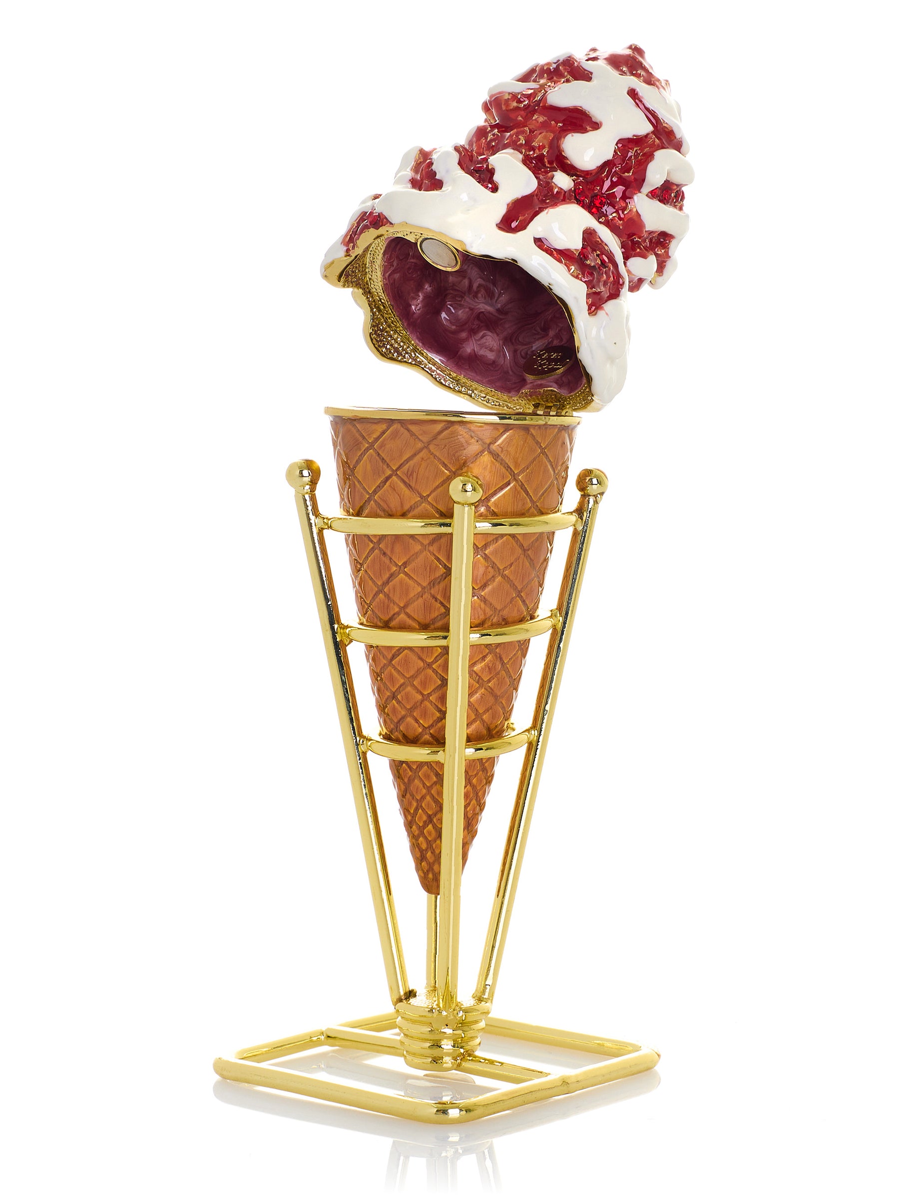 Erdbeer-Vanille-Eis am Stiel Schmuckkästchen