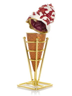 Erdbeer-Vanille-Eis am Stiel Schmuckkästchen