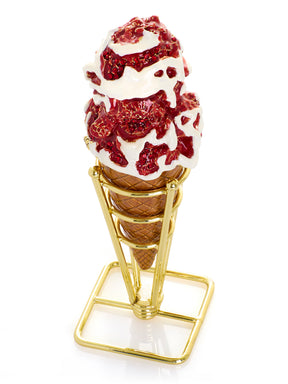 Erdbeer-Vanille-Eis am Stiel Schmuckkästchen