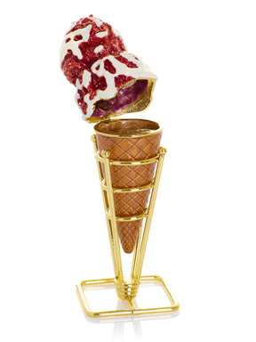 Erdbeer-Vanille-Eis am Stiel Schmuckkästchen