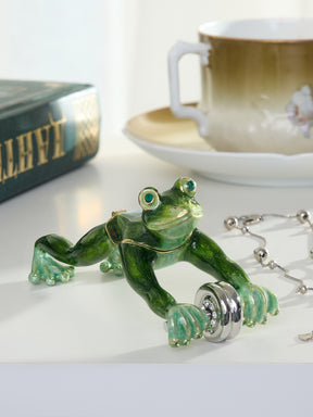 Frosch beim Training mit Ab-Roller Schmuckkästchen