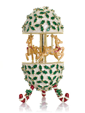 Keren Kopal Christmas Reindeer Musical Carousel Playing Jingle Bells