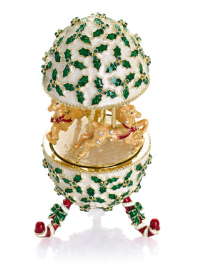 Keren Kopal Christmas Reindeer Musical Carousel Playing Jingle Bells
