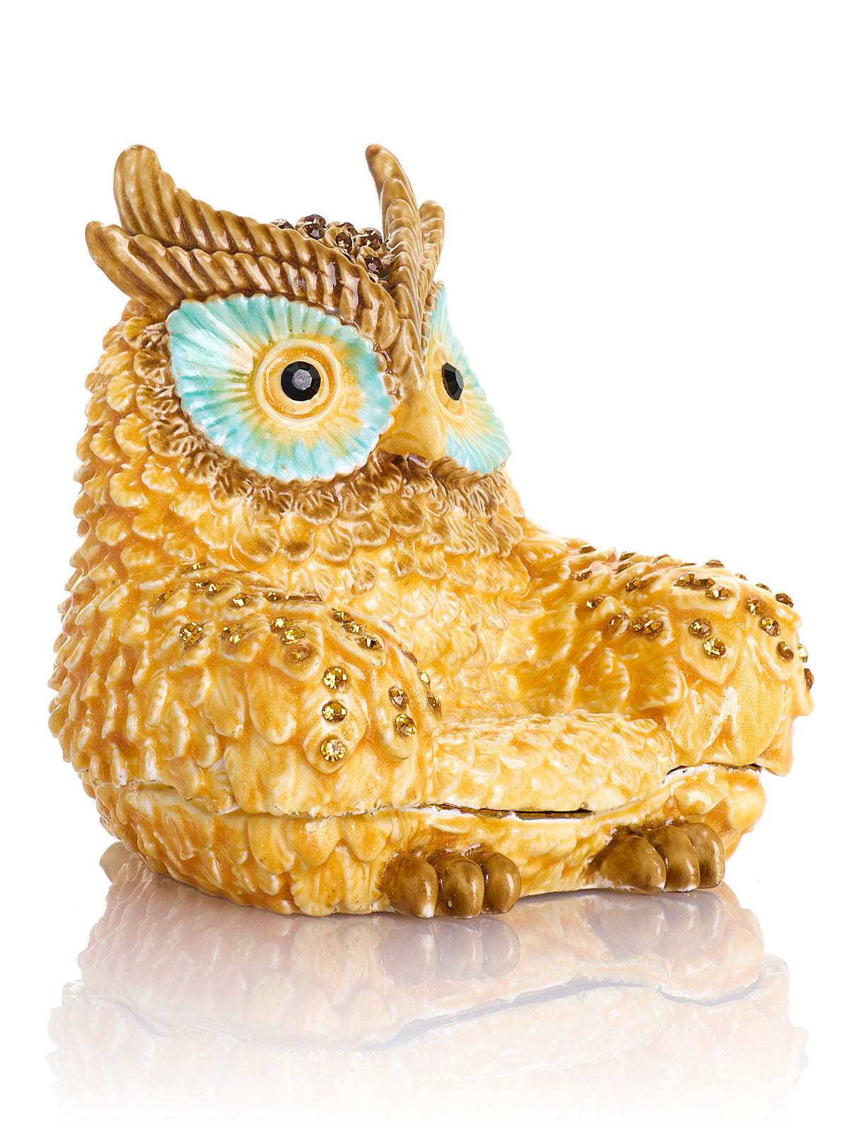 Keren Kopal Gold and Brown Owl Armchair Trinket Box