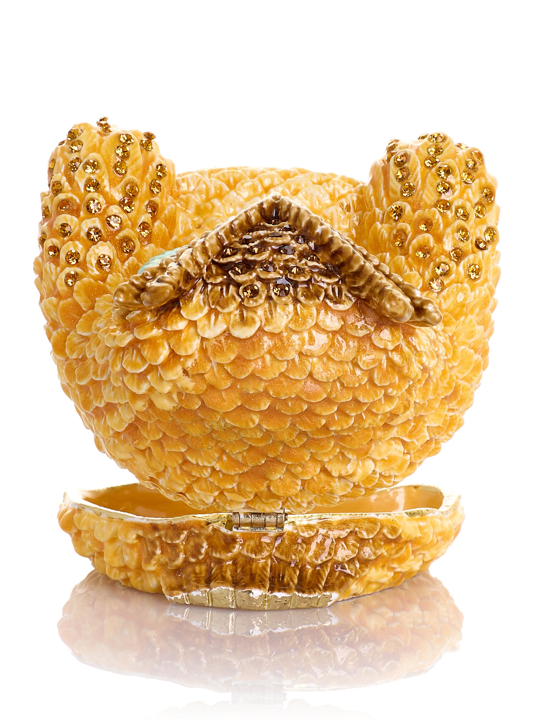 Gold and Brown Owl Armchair Trinket Box