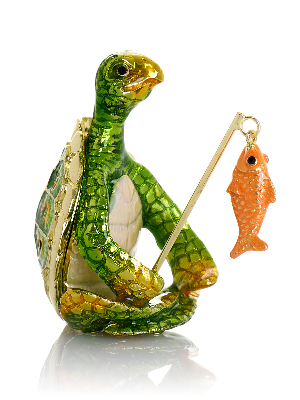 Keren Kopal Turtle Fishing for a Goldfish Trinket Box