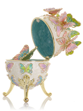 Keren Kopal Limited Edition Enchanted Butterfly Egg Trinket Box with Detachable Crystal Butterflies