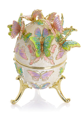 Keren Kopal Limited Edition Enchanted Butterfly Egg Trinket Box with Detachable Crystal Butterflies