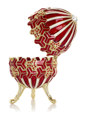 Rot & Gold Geometrisches Ei Musikspieldose Schmuckkästchen – Schwanensee von Tschaikowski