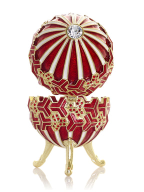Rot & Gold Geometrisches Ei Musikspieldose Schmuckkästchen – Schwanensee von Tschaikowski