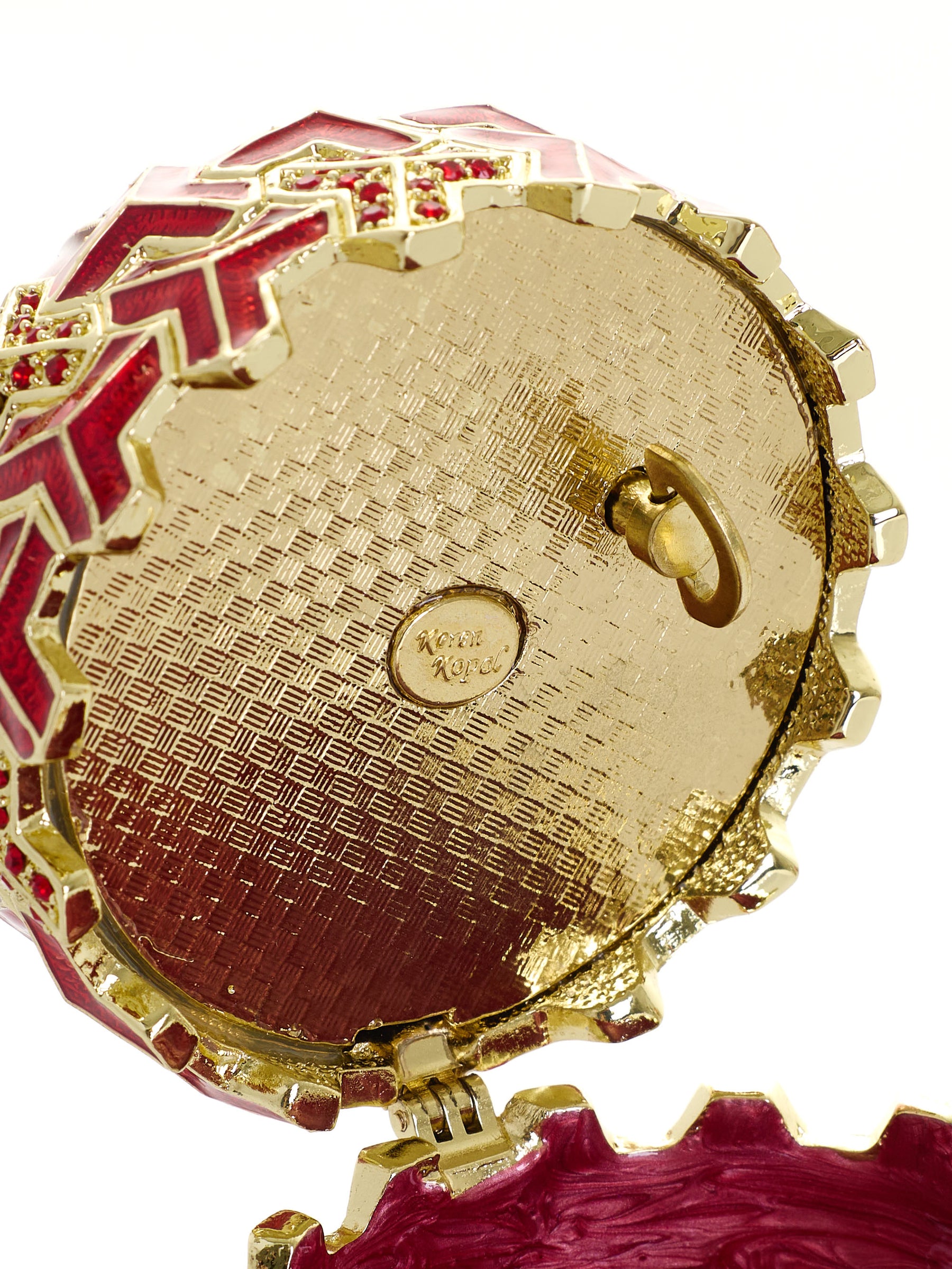 Rot & Gold Geometrisches Ei Musikspieldose Schmuckkästchen – Schwanensee von Tschaikowski
