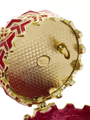 Rot & Gold Geometrisches Ei Musikspieldose Schmuckkästchen – Schwanensee von Tschaikowski