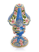 Royal Blue Classic Lamp Decorated with Pink Flowers