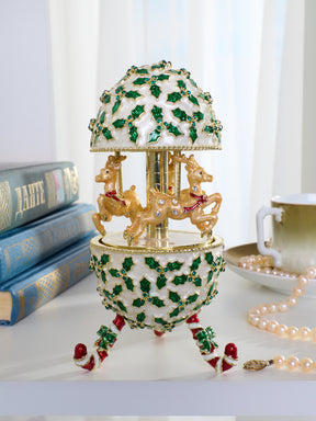 Keren Kopal Christmas Reindeer Musical Carousel Playing Jingle Bells