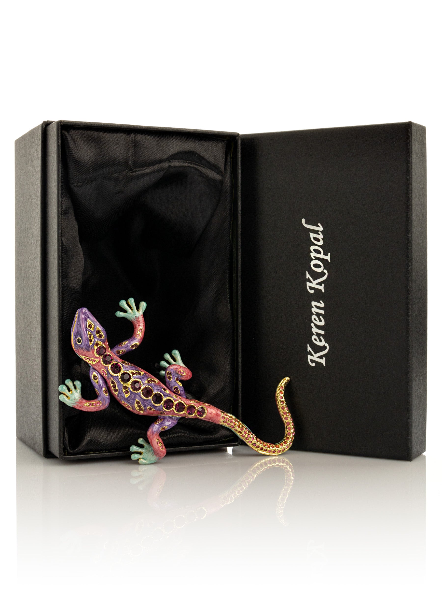 Purple Lizard Jewelry Trinket Box