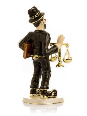 Keren Kopal Clown Lawyer Trinket Box with Book & Scales of Justice