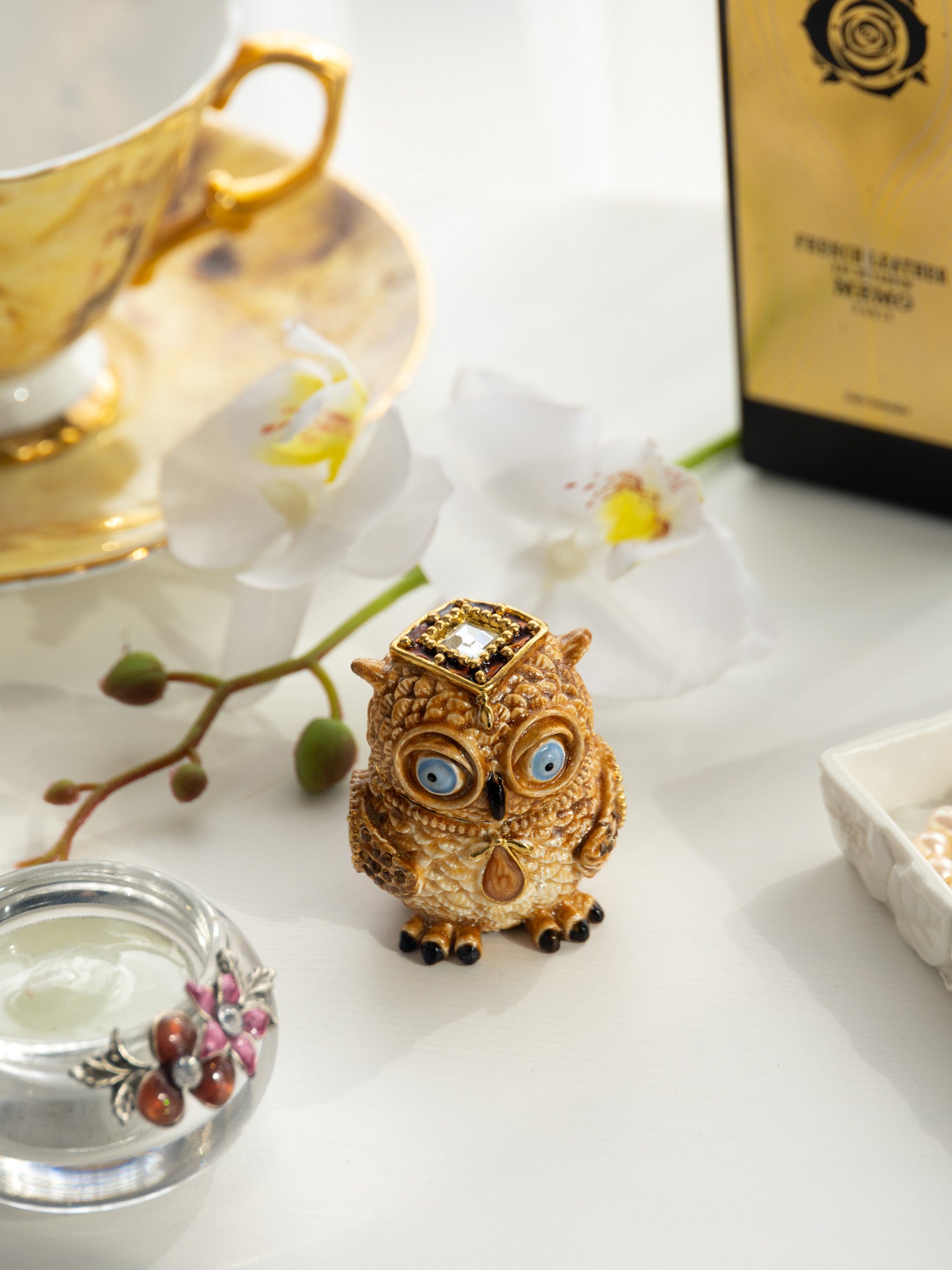 Keren Kopal Brown Owl Trinket Box