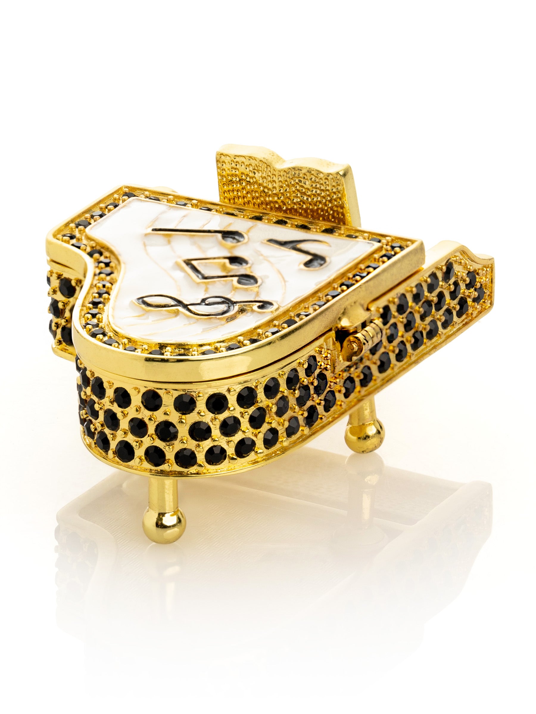 Keren Kopal Golden White Piano with Black Crystals