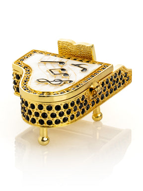 Keren Kopal Golden White Piano with Black Crystals