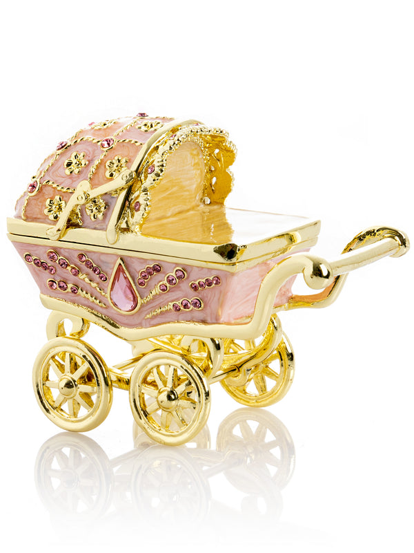 Pink Baby Carriage Trinket Box