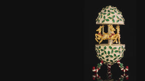Œuf Fabergé Carrousel de Chevaux Bleu à Mécanisme