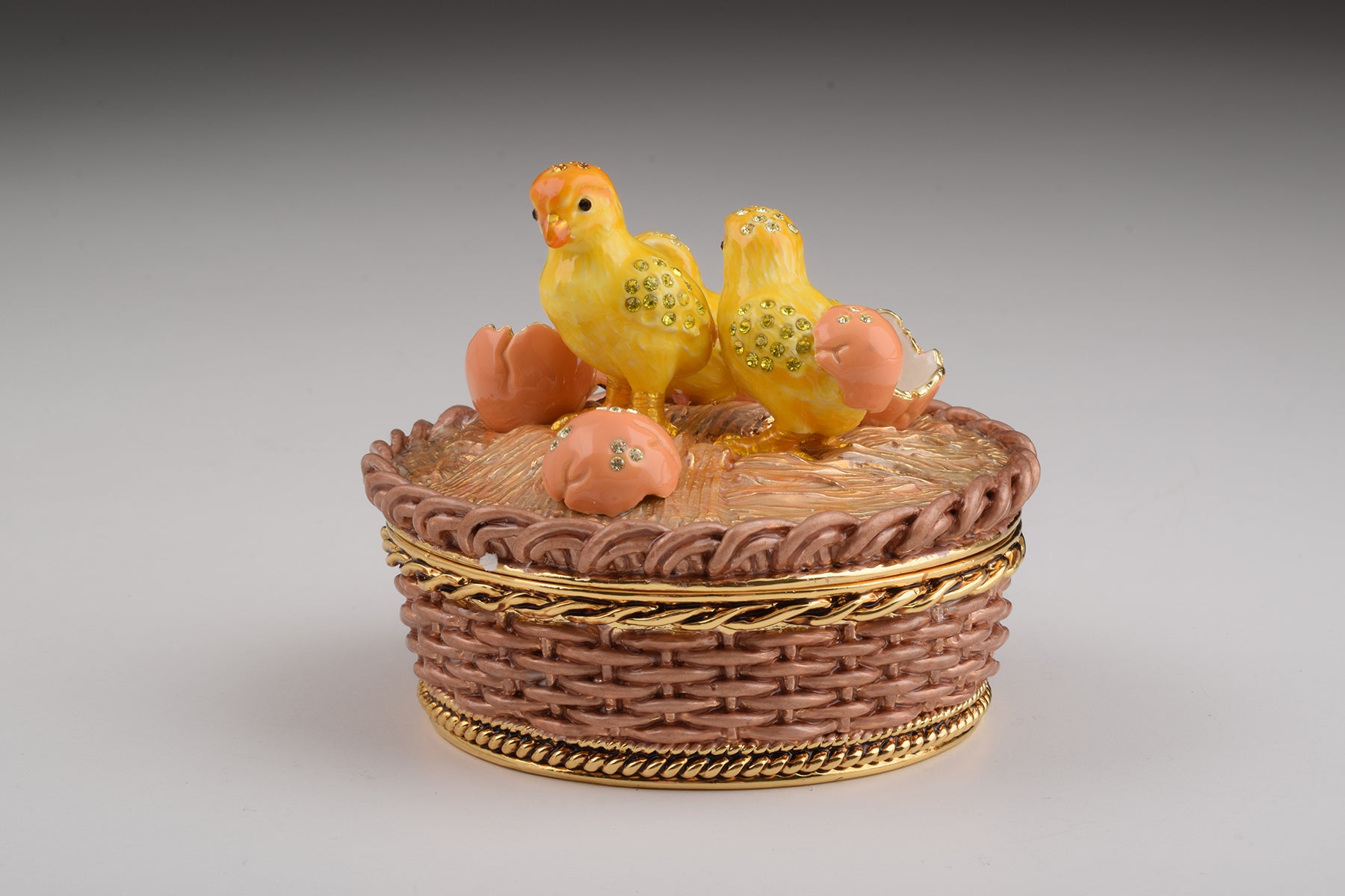 Brown basket with Baby Chicks &eggs