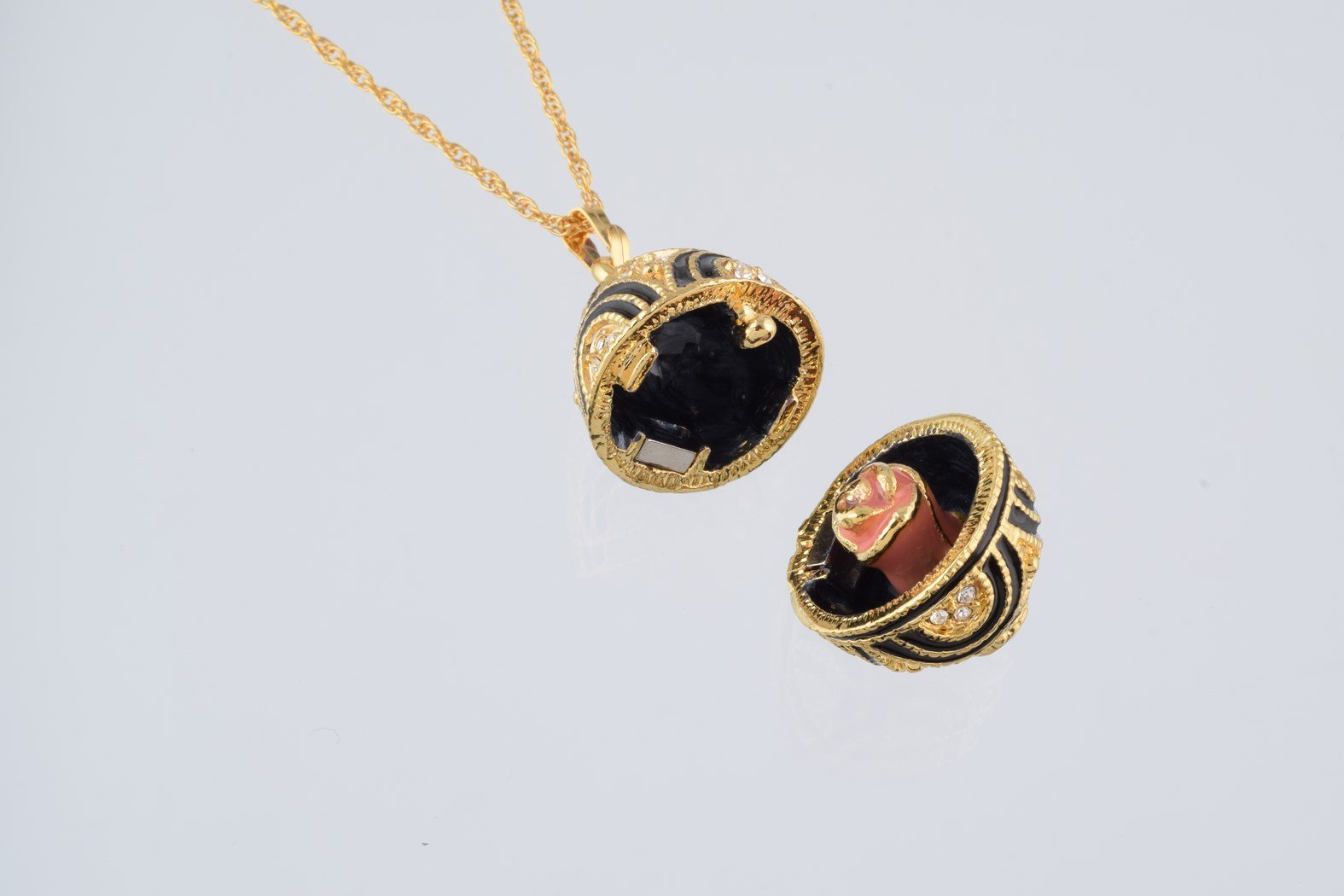 Keren Kopal Gold & Black Egg Pendant Necklace  39.00