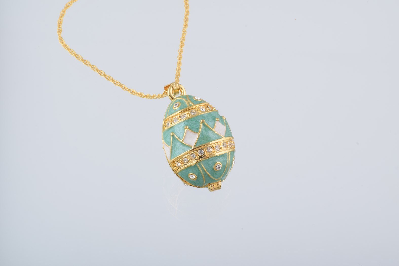 Keren Kopal Gold & Light Green Egg Pendant Necklace  39.00