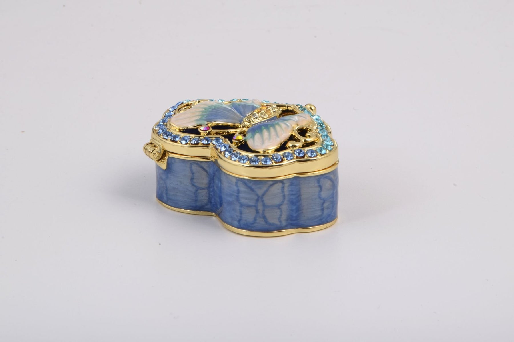 Keren Kopal Golden Blue Box Decorated with a Butterfly  45.25