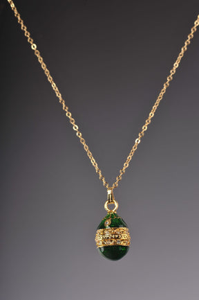 Keren Kopal Green & Gold Egg Pendant Locket Necklace  37.00