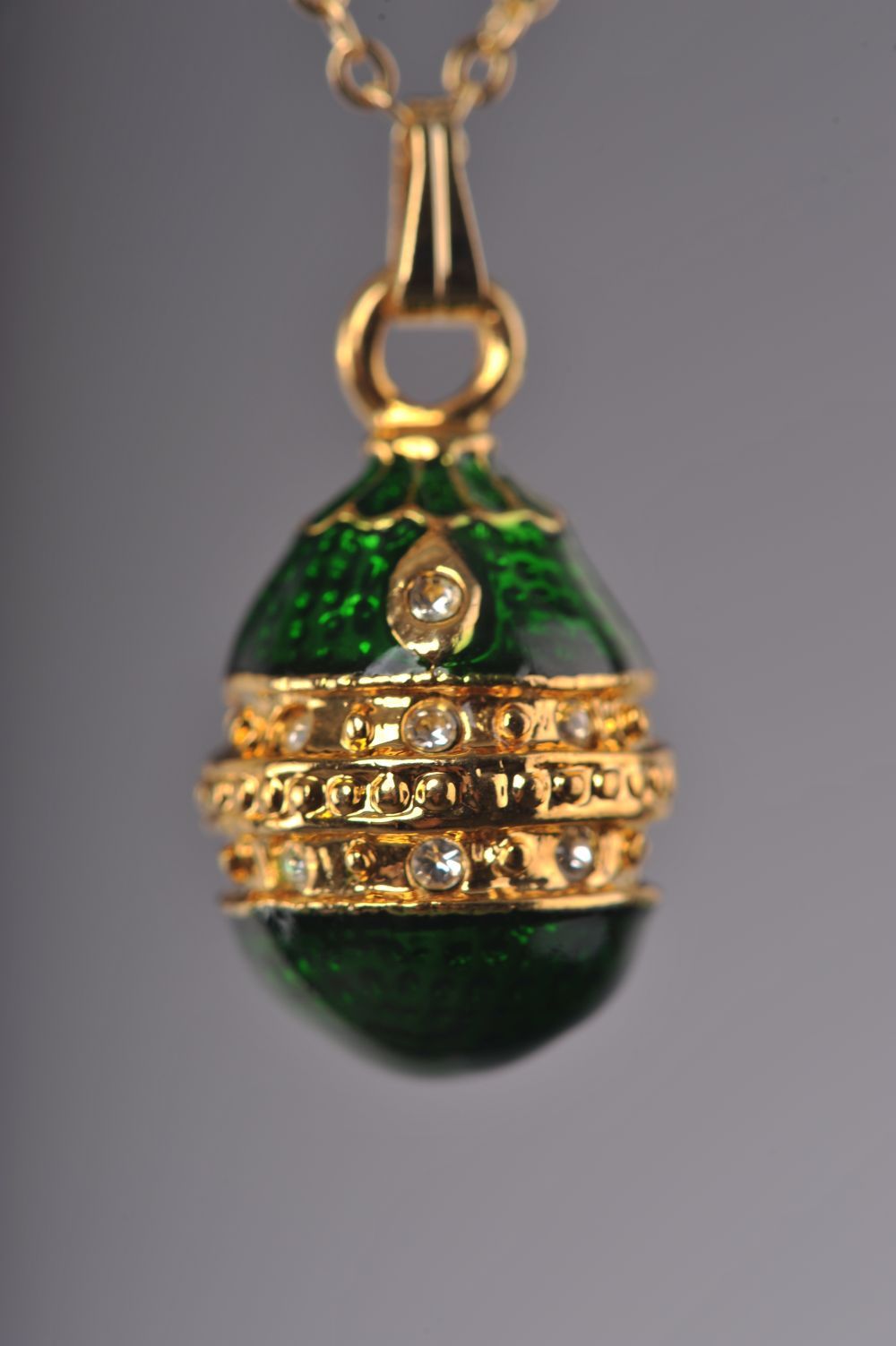 Keren Kopal Green & Gold Egg Pendant Locket Necklace  37.00