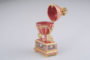 Keren Kopal Pink Faberge Egg with Flowers Bouquet on Top  124.00