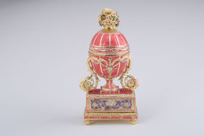 Keren Kopal Pink Faberge Egg with Flowers Bouquet on Top  124.00