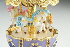 Keren Kopal Purple Carousel Egg with White Royal Horses  121.50