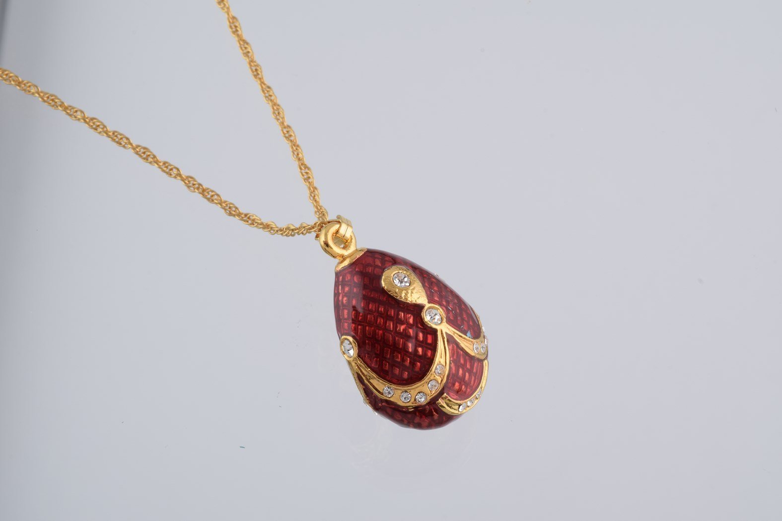 Keren Kopal Red & Gold Egg Pendant Necklace  39.00