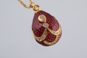 Keren Kopal Red & Gold Egg Pendant Necklace  39.00