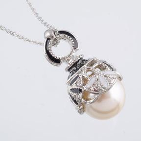 Keren Kopal Silver & Black Pearl Egg Pendant Necklace  39.00