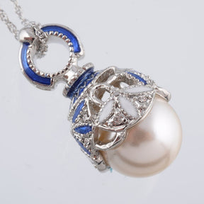 Keren Kopal Silver & Blue Pearl Egg Pendant Necklace  39.00