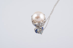 Keren Kopal Silver & Blue Pearl Egg Pendant Necklace  39.00