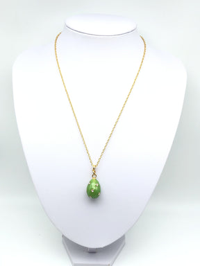 Green Egg Pendant Gold Necklace jewelry Keren Kopal