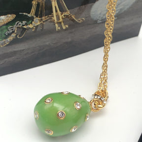 Green Egg Pendant Gold Necklace jewelry Keren Kopal