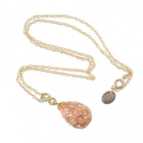 Pink Egg Pendant Gold Necklace jewelry Keren Kopal