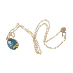 Teal Egg Pendant Gold Necklace jewelry Keren Kopal