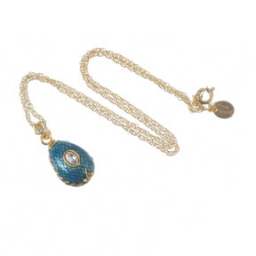 Teal Egg Pendant Gold Necklace jewelry Keren Kopal