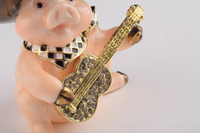 Pig Playing Guitar trinket box Keren Kopal